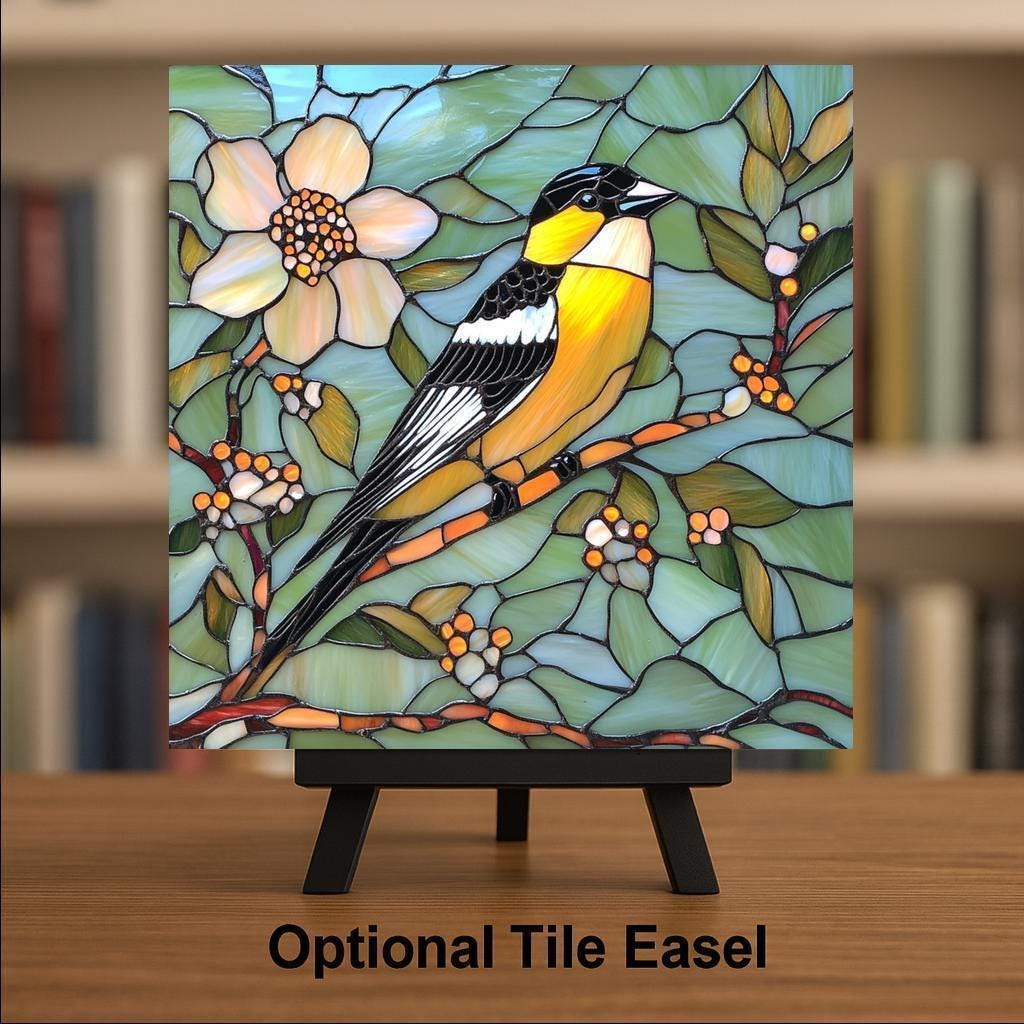 Goldfinch Wall Art Ceramic Tile Nature Lover Gift Ornamental Bird Decor Yellow Bird Art Birdwatcher Gift Tile