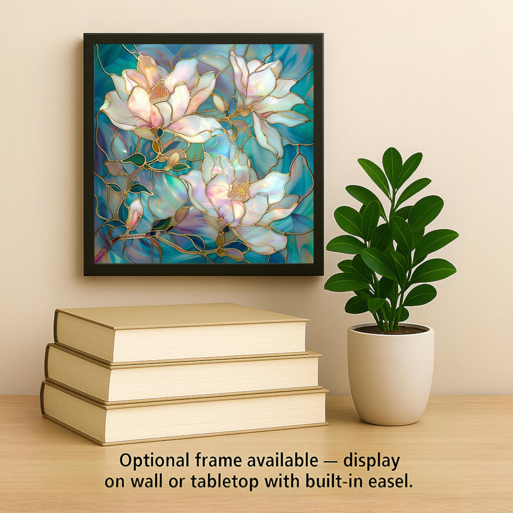 Magnolia Flower Wall Art Ceramic Tile Art Nouveau Gift Botanical Decor Garden Nature Art Southern Magnolia Gift