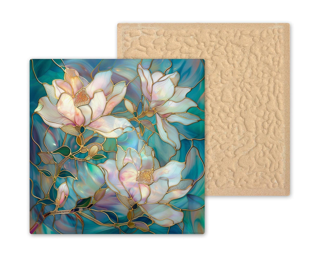 Magnolia Flower Wall Art Ceramic Tile Art Nouveau Gift Botanical Decor Garden Nature Art Southern Magnolia Gift
