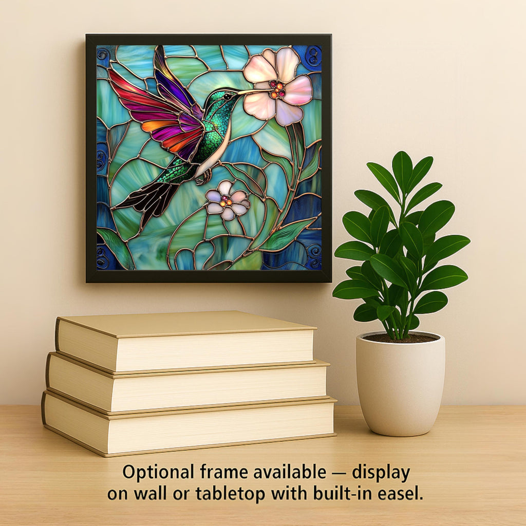 Spring Hummingbird Wall Art Ceramic Tile Bird Lover Gift Birdwatcher Decor Floral Garden Botanical Spring Gift Accent Tile