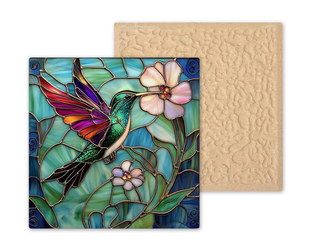 Spring Hummingbird Wall Art Ceramic Tile Bird Lover Gift Birdwatcher Decor Floral Garden Botanical Spring Gift Accent Tile