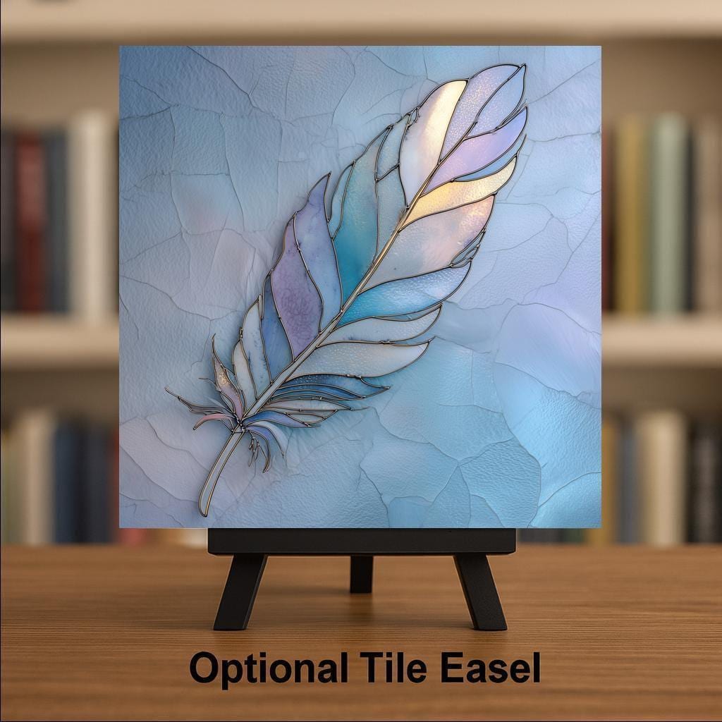 Feather Wall Art Ceramic Tile Spiritual Gift Meaningful Decor Native Nature Art Boho Feather Lover