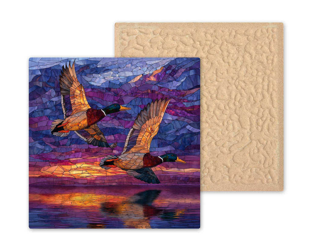 Mallard Duck Wall Art Ceramic Tile Nature Gift Stained Glass Style Decor Duck Lover Art Waterfowl Gift Tile