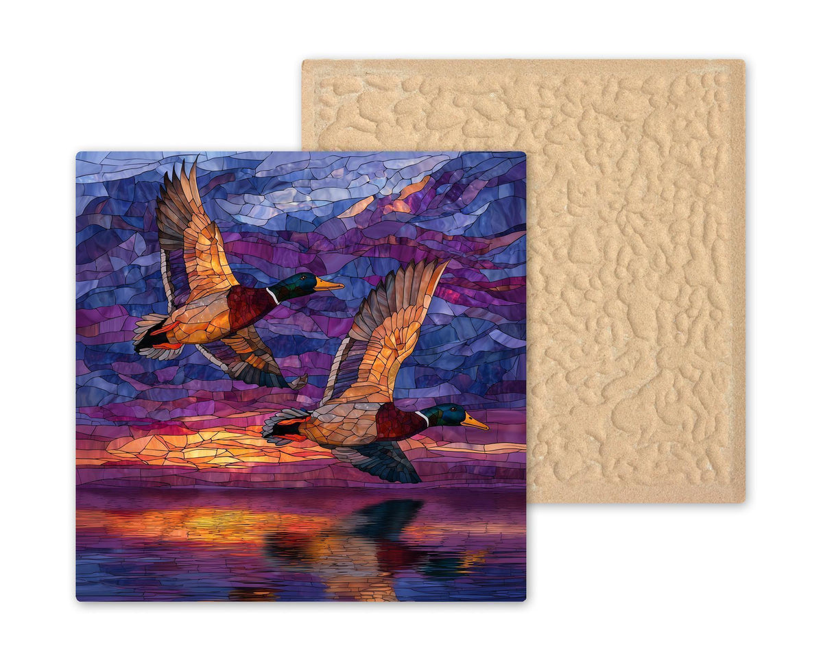 Mallard Duck Wall Art Ceramic Tile Nature Gift Stained Glass Style Decor Duck Lover Art Waterfowl Gift Tile