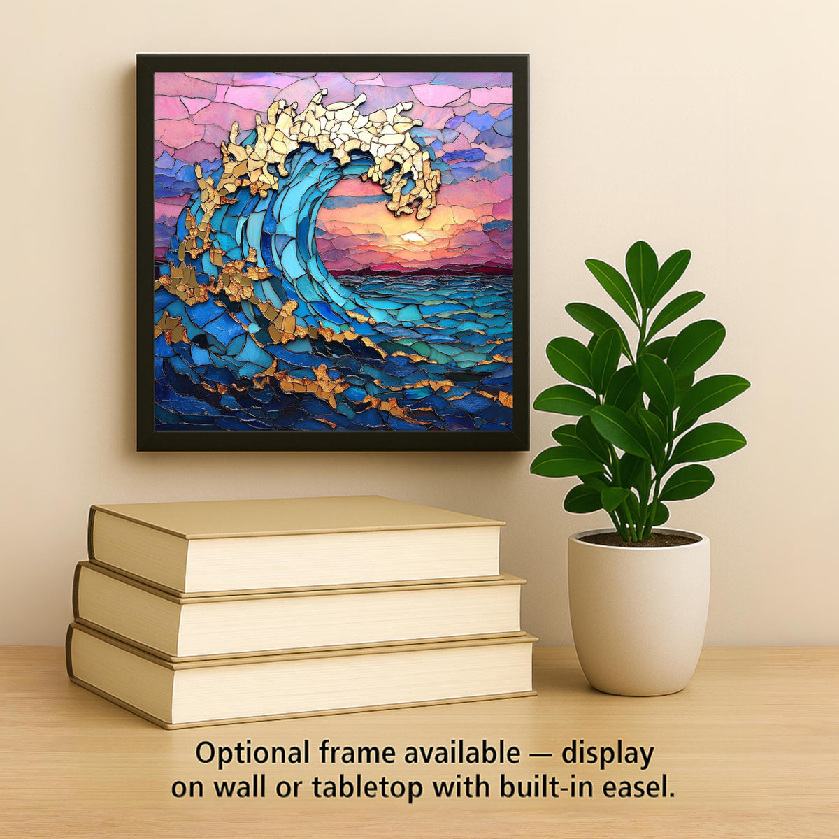 Ocean Wave Ceramic Art Tile: Coastal Wall Decor Beach House Accent Ocean Home Decor Wall Art