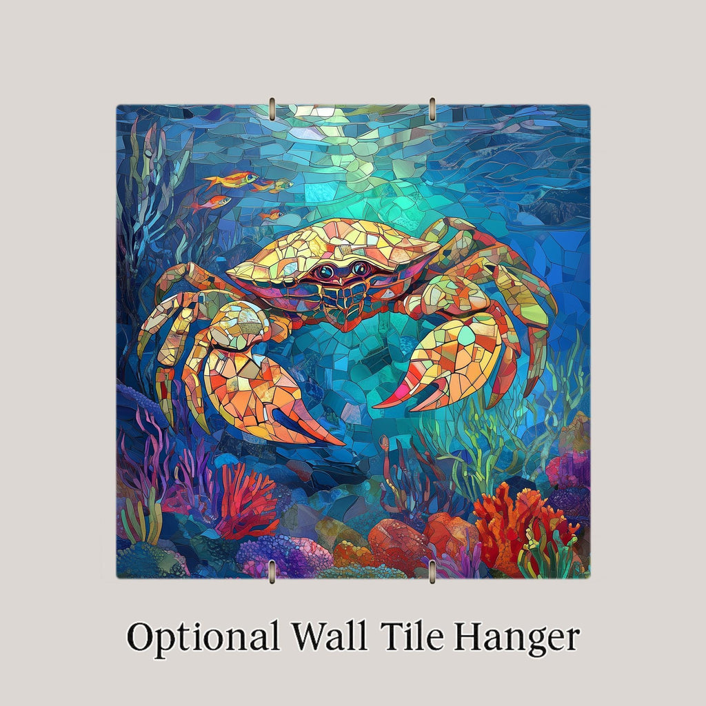 Crab Wall Art Ceramic Tile Coastal Gift Beach Lover Art Nautical Decor Ocean Nature Place Identity