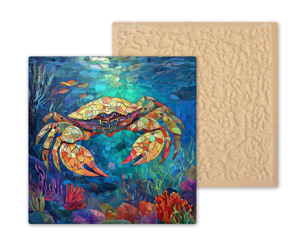 Crab Wall Art Ceramic Tile Coastal Gift Beach Lover Art Nautical Decor Ocean Nature Place Identity