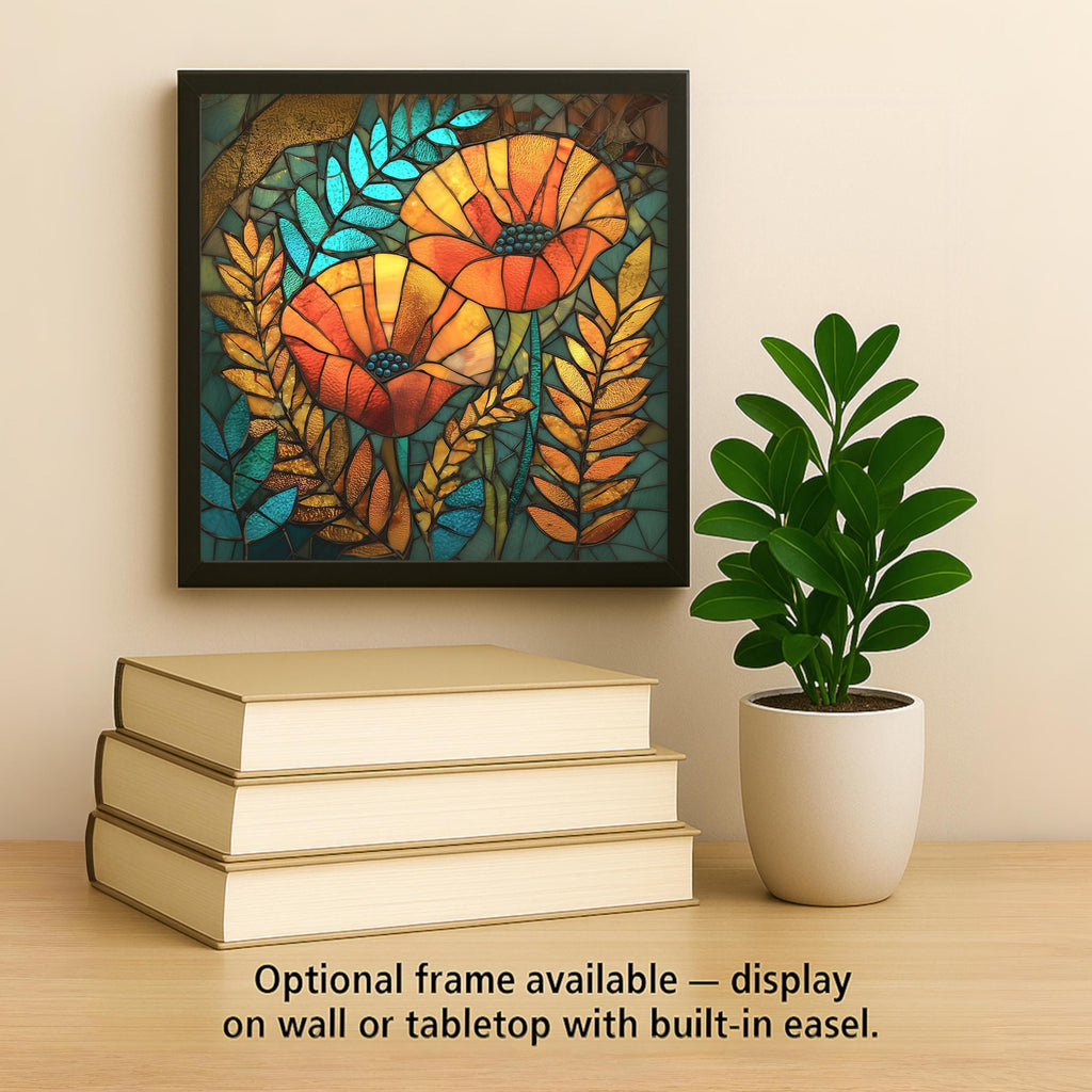 Orange Poppy Wall Art Ceramic Tile Floral Gift Flower Lover Gift Kitchen Decor Mothers Day Gift Poppy Tile