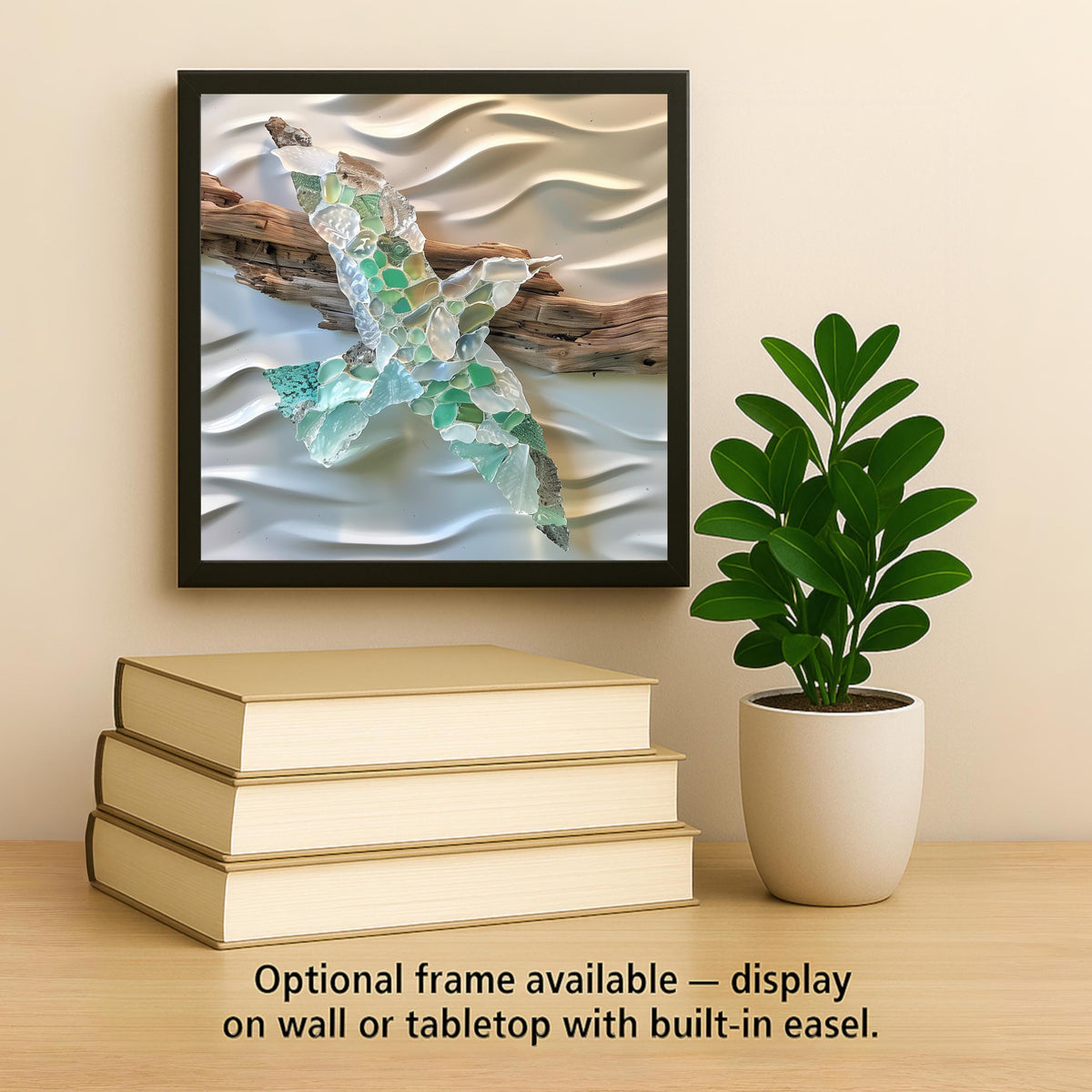 Sea Glass Bird Wall Art Ceramic Tile Outdoor Nautical Gift Coastal Decor Bird Lover Art Beach Home Gift Tile