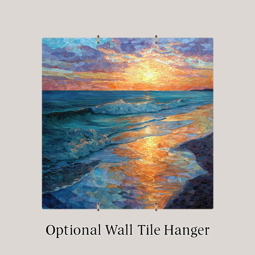 Cape Cod Wall Art Ceramic Tile Stained Glass Style Coastal Gift Beach Landscape Decor Place Identity