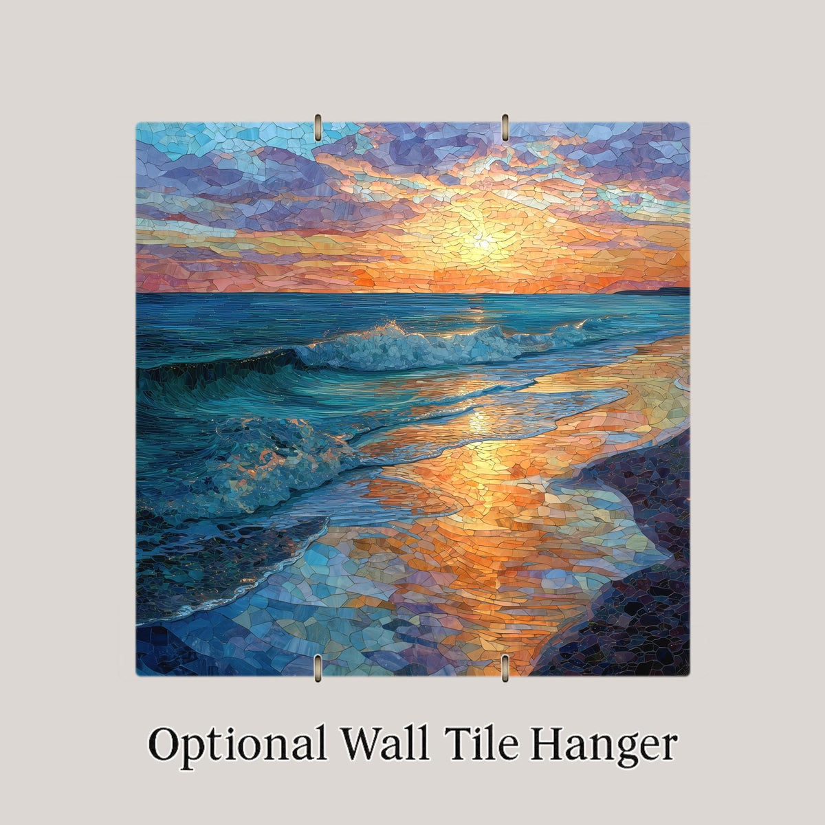 Cape Cod Wall Art Ceramic Tile Stained Glass Style Coastal Gift Beach Landscape Decor Place Identity