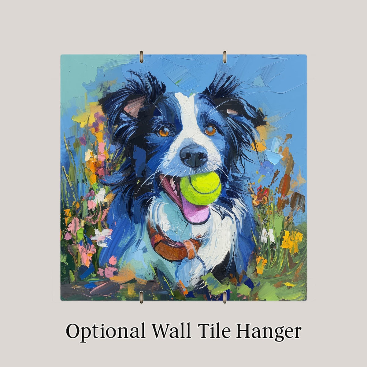 Border Collie Wall Art Ceramic Tile Dog Lover Gift Border Collie Memorial Gift Dog Breed Portrait Tile