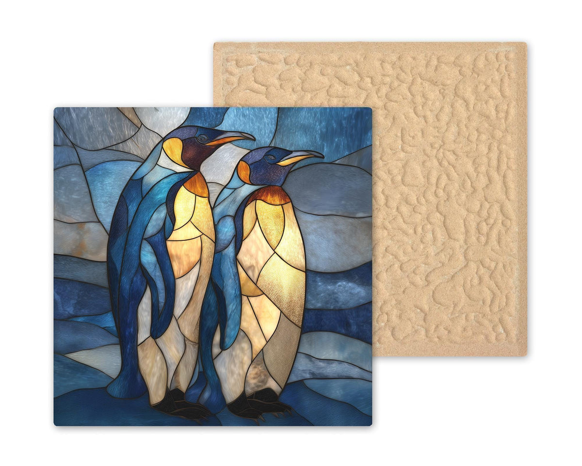 Penguin Pair Wall Art Ceramic Tile Couples Gift Love Symbol Decor Penguin Lover Art Coastal Wildlife Gift Tile