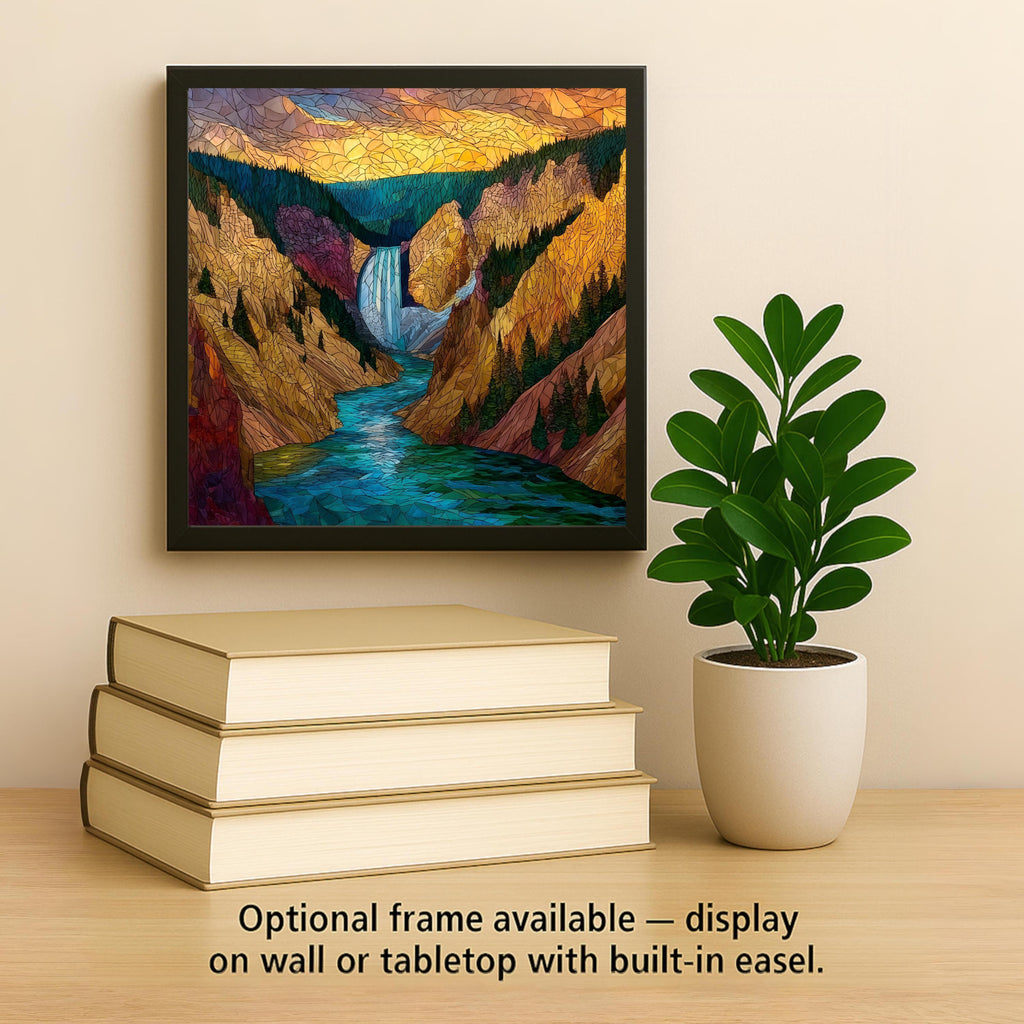 Yellowstone Falls Wall Art Ceramic Tile Wyoming Gift Waterfall Decor National Park Art Nature Lover Gift Tile