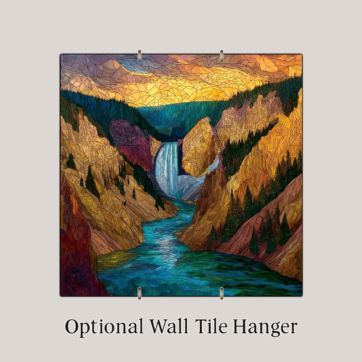 Yellowstone Falls Wall Art Ceramic Tile Wyoming Gift Waterfall Decor National Park Art Nature Lover Gift Tile
