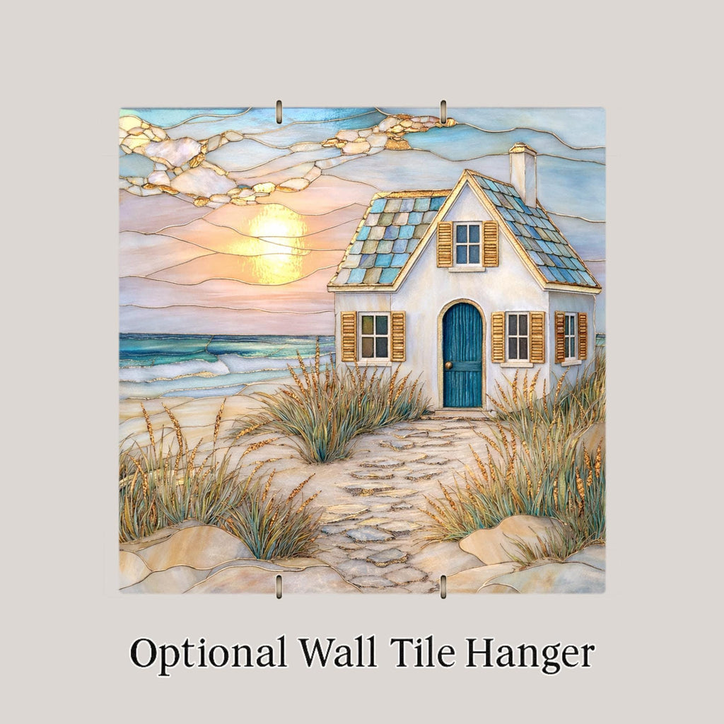 Coastal Cottage Wall Art Ceramic Tile Beach House Sunset Ocean Decor Seaside Gift Anniversary Birthday Nature