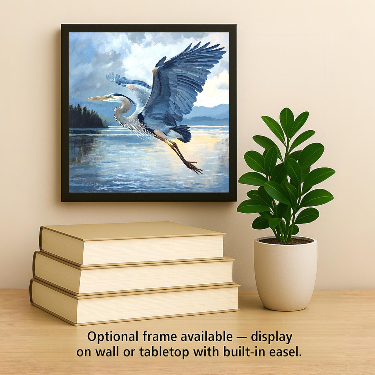 Great Blue Heron Wall Art Ceramic Tile Birdwatcher Gift Wading Bird Decor Coastal Bird Art Wildlife Gift Tile