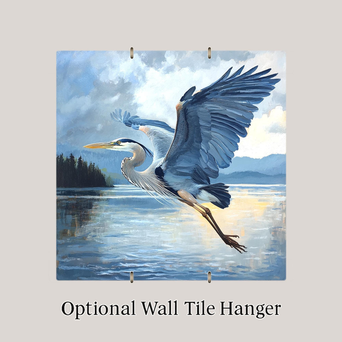 Great Blue Heron Wall Art Ceramic Tile Birdwatcher Gift Wading Bird Decor Coastal Bird Art Wildlife Gift Tile