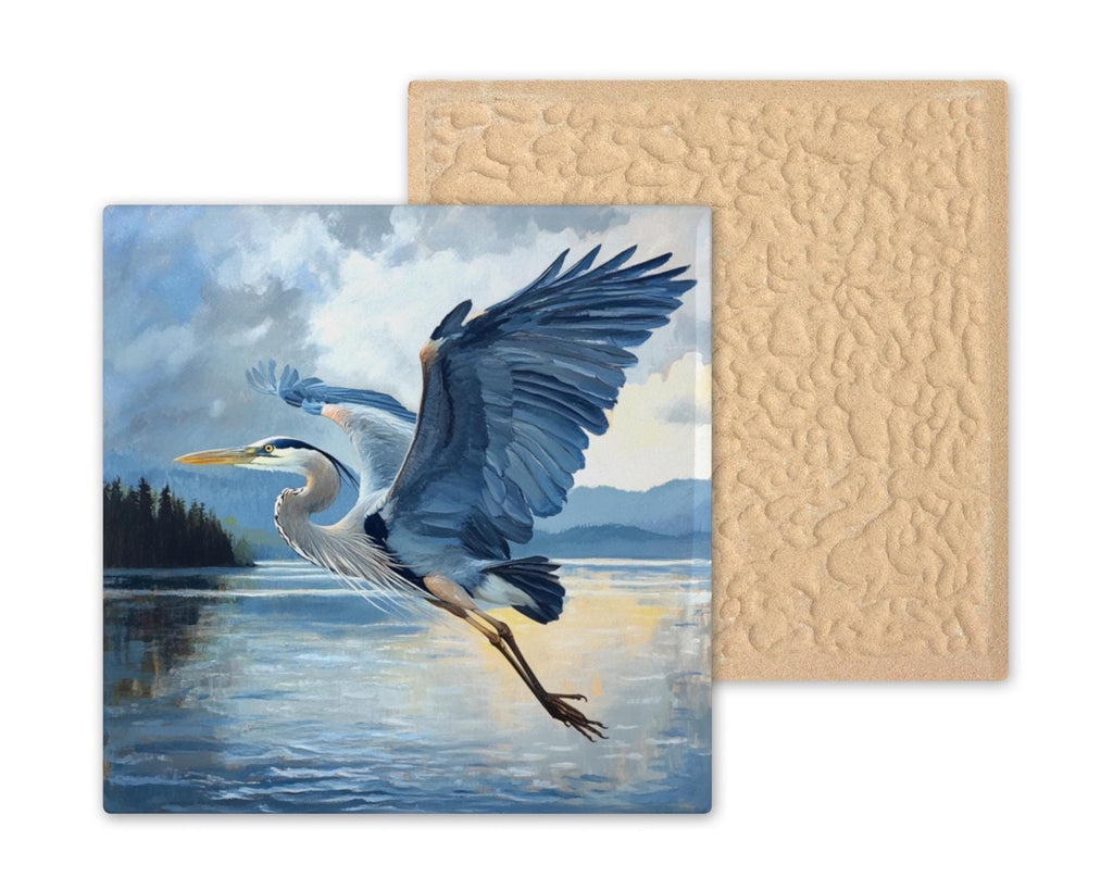 Great Blue Heron Wall Art Ceramic Tile Birdwatcher Gift Wading Bird Decor Coastal Bird Art Wildlife Gift Tile
