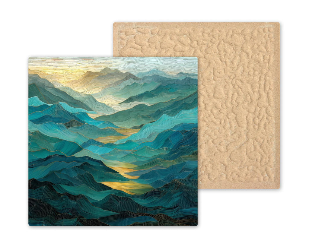 Smoky Mountains Sunset Ceramic Art Tile: Cabin Wall Decor Nature Lover Gift Woodland Home Decor Wall Art Appalachian Blue Ridge Nature Art