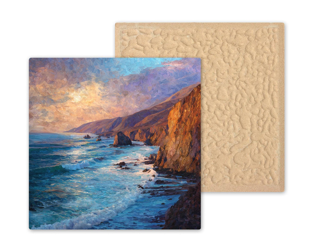 Big Sur Coastal Wall Art Ceramic Tile California Highway Gift Pacific Coast Decor Scenic Art Cliff Lover Tile