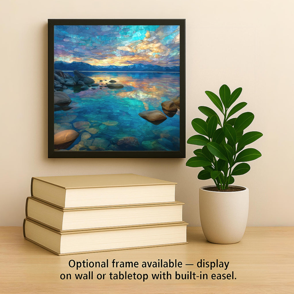 Lake Tahoe Alpine Wall Art Ceramic Tile California Gift Crystal Lake Decor Scenic Mountain Art Nature Gift Tile