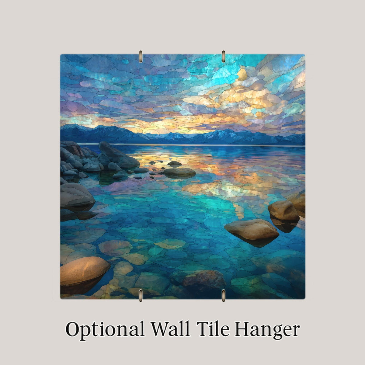 Lake Tahoe Alpine Wall Art Ceramic Tile California Gift Crystal Lake Decor Scenic Mountain Art Nature Gift Tile