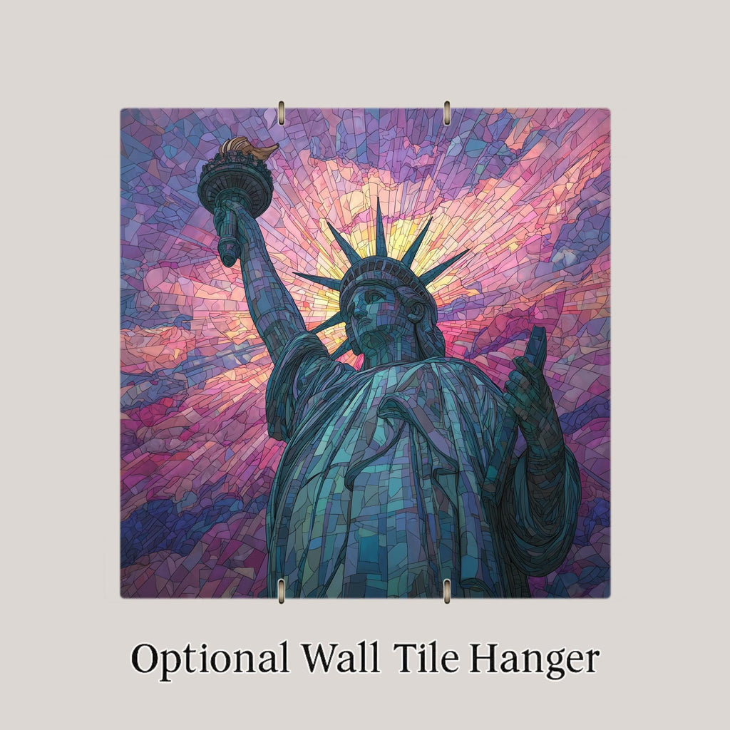 Statue of Liberty Wall Art Ceramic Tile New York Gift Patriotic Decor NYC Landmark Art Freedom Gift Tile