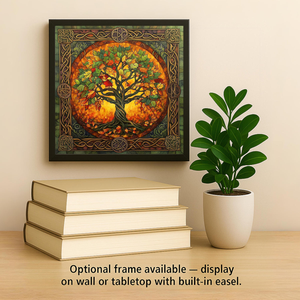 Pagan Tree of Life Ceramic Art Tile: Nature Wall Decor Art Lover Gift Home Decor Wall Art