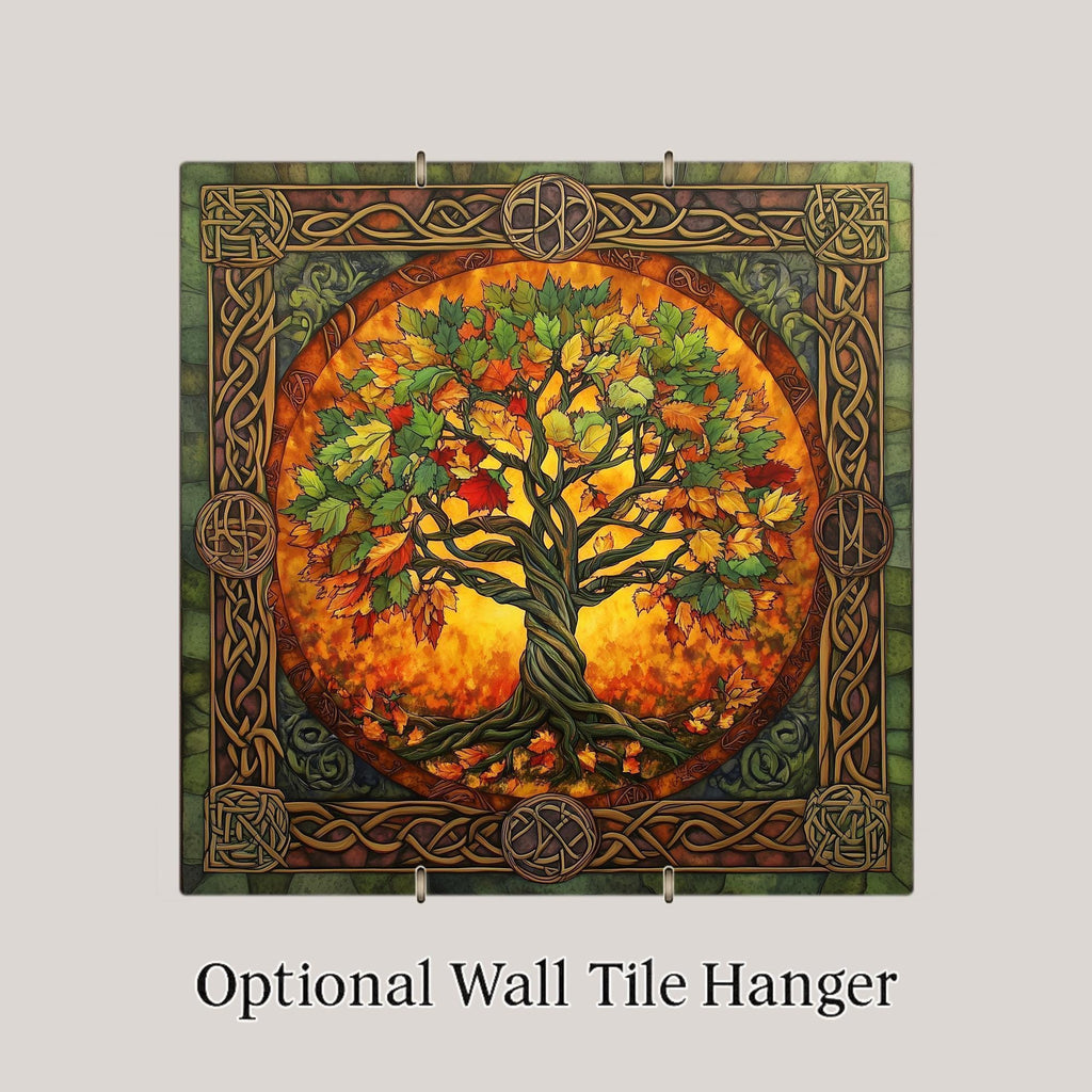 Pagan Tree of Life Ceramic Art Tile: Nature Wall Decor Art Lover Gift Home Decor Wall Art