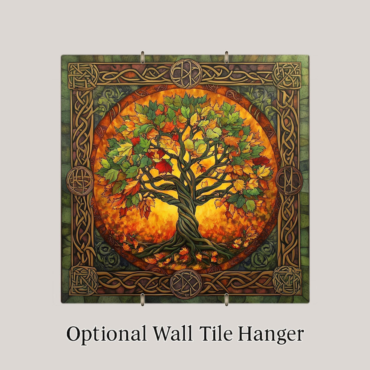 Pagan Tree of Life Ceramic Art Tile: Nature Wall Decor Art Lover Gift Home Decor Wall Art
