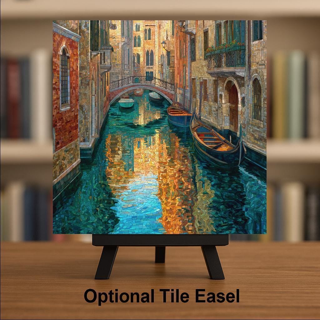 Venice Gondola Wall Art Ceramic Tile Italy Gift Venetian Canal Decor Italy Lover Art Travel Gift Tile