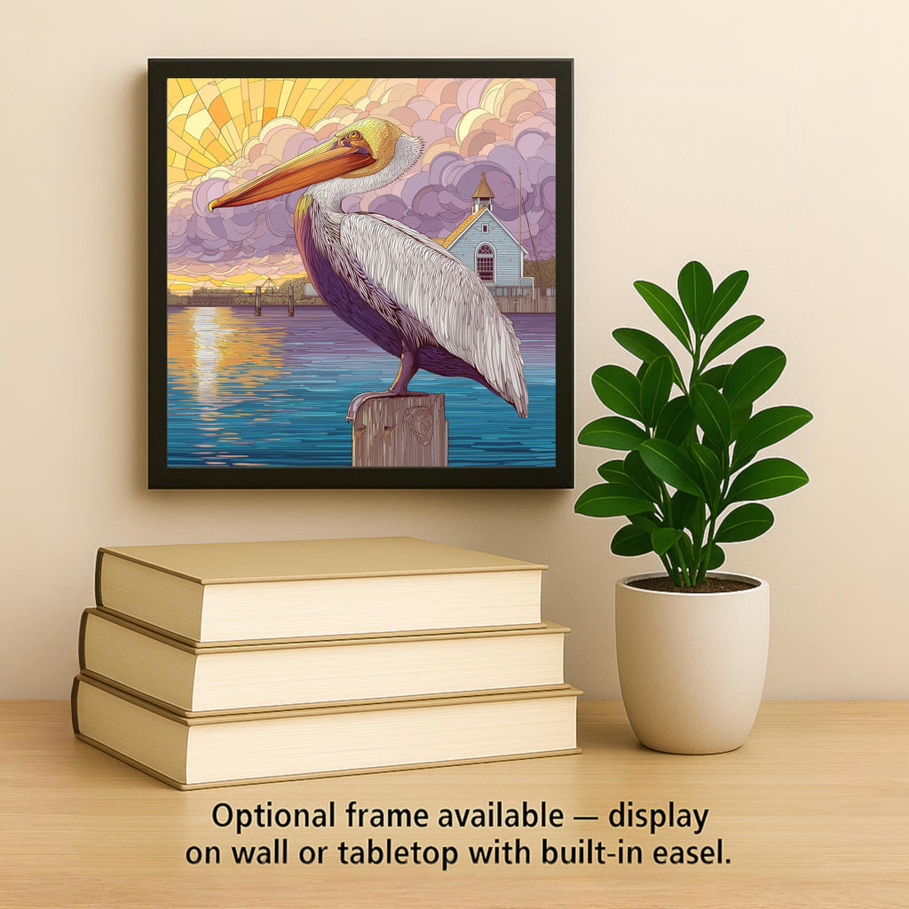 Pelican Wall Art Ceramic Tile Coastal Bird Decor Pelican Lover Gift Harbor Bird Art
