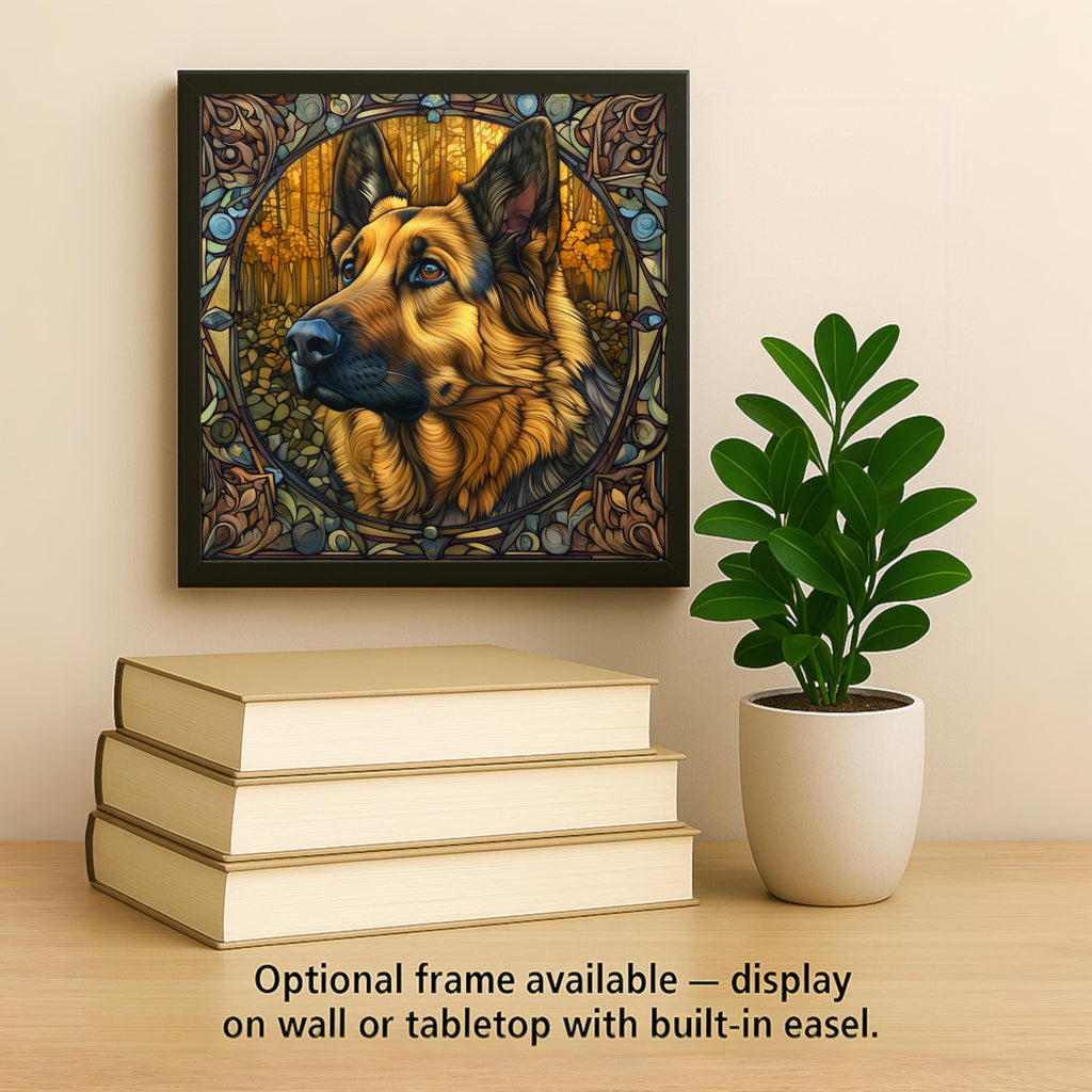 German Shepherd Wall Art Ceramic Tile Dog Memorial Gift Shepherd Lover Decor GSD Tile
