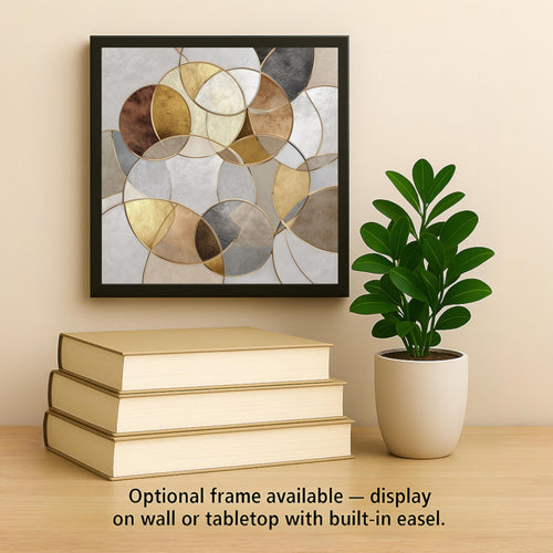 Abstract Circles Stained Glass Style Ceramic Art Tile – Sacred Geometry Wall Decor, Zen Balance Spiritual Gift