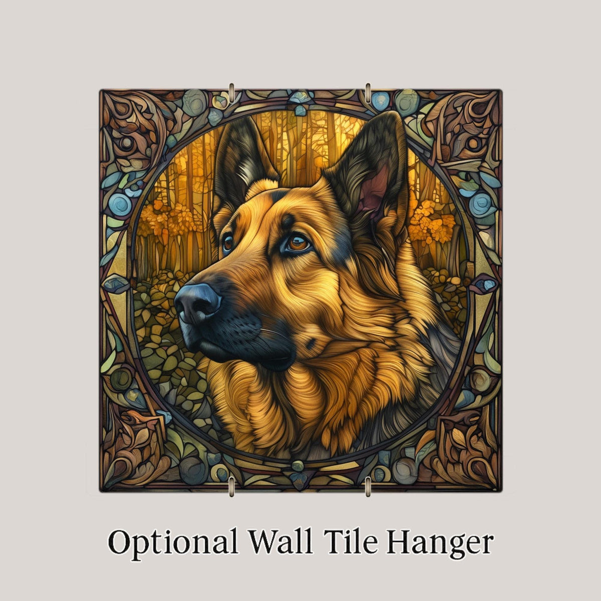German Shepherd Wall Art Ceramic Tile Dog Memorial Gift Shepherd Lover Decor GSD Tile