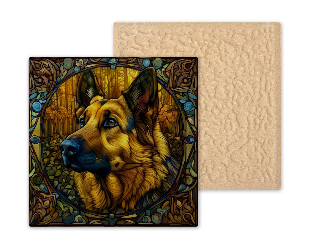 German Shepherd Wall Art Ceramic Tile Dog Memorial Gift Shepherd Lover Decor GSD Tile