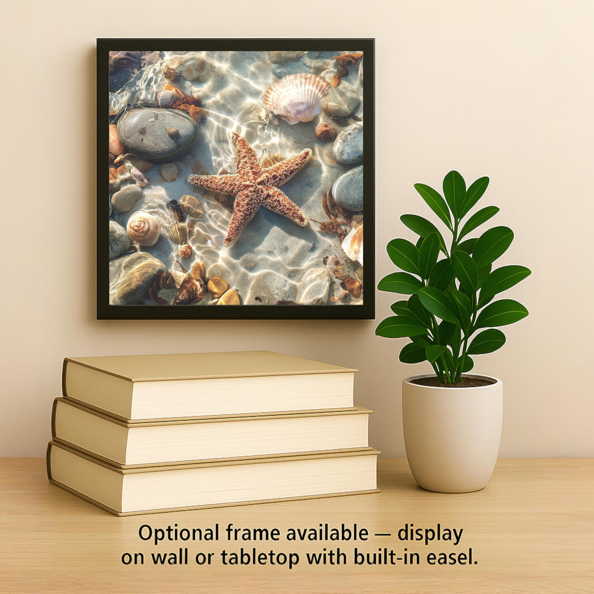 Tidepool Starfish Ceramic Art Tile – Coastal Beach Wall Decor, Nautical Ocean Sea Life Gift