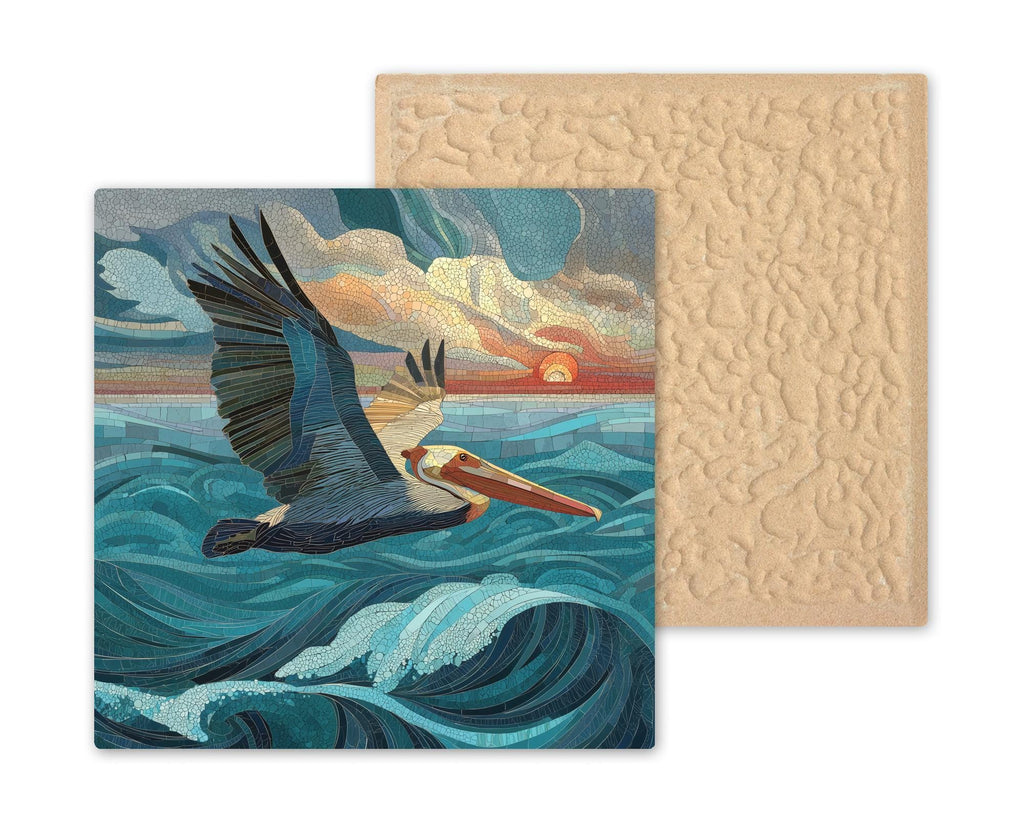 Pelican Wall Art Ceramic Tile Coastal Gift Mosaic Style Decor Ocean Bird Art Pelican Lover Nature Gift Tile