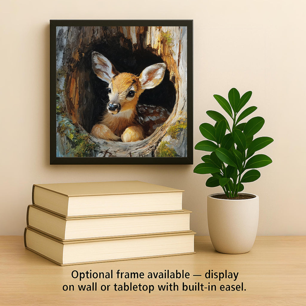 Fawn Wall Art Ceramic Tile Woodland Nursery Gift Baby Deer Decor Forest Animal Art Nature Lover Gift Tile