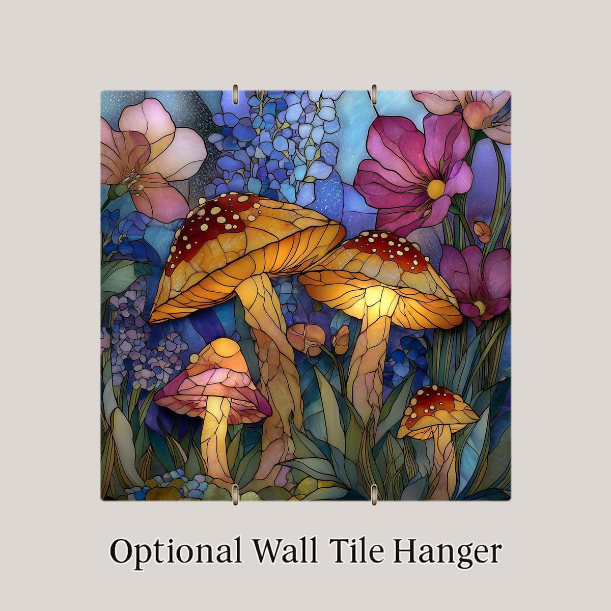 Woodland Mushroom Wall Art Ceramic Tile Fairy Garden Gift Fungi Decor Cottagecore Nature Art Whimsical Gift Tile