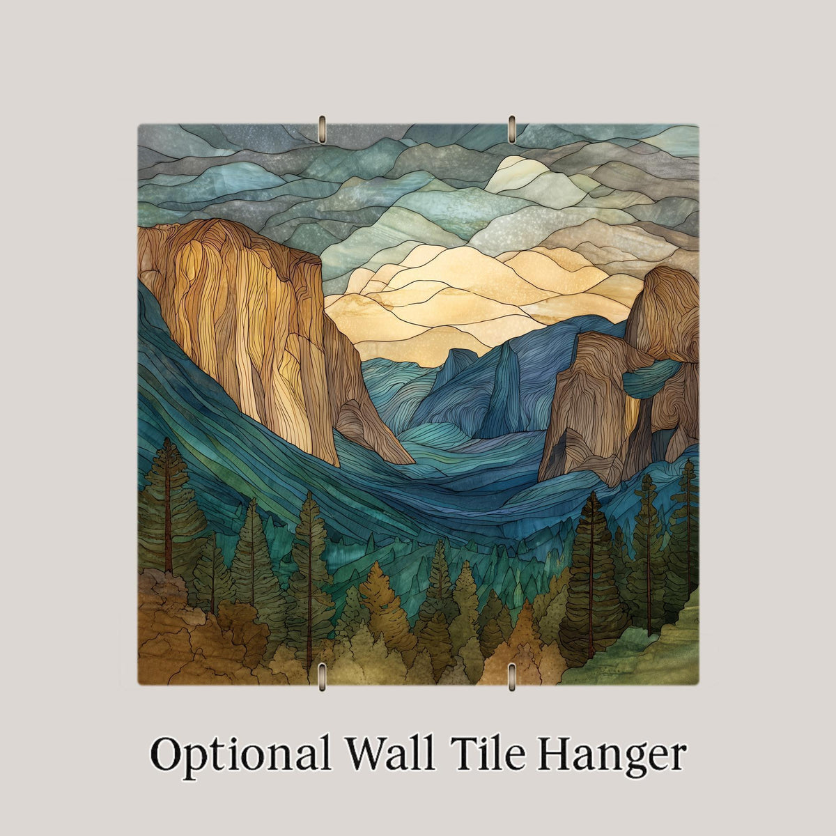 Yosemite Tunnel View Wall Art Ceramic Tile California Gift National Park Decor El Capitan Art Hiker Gift Tile