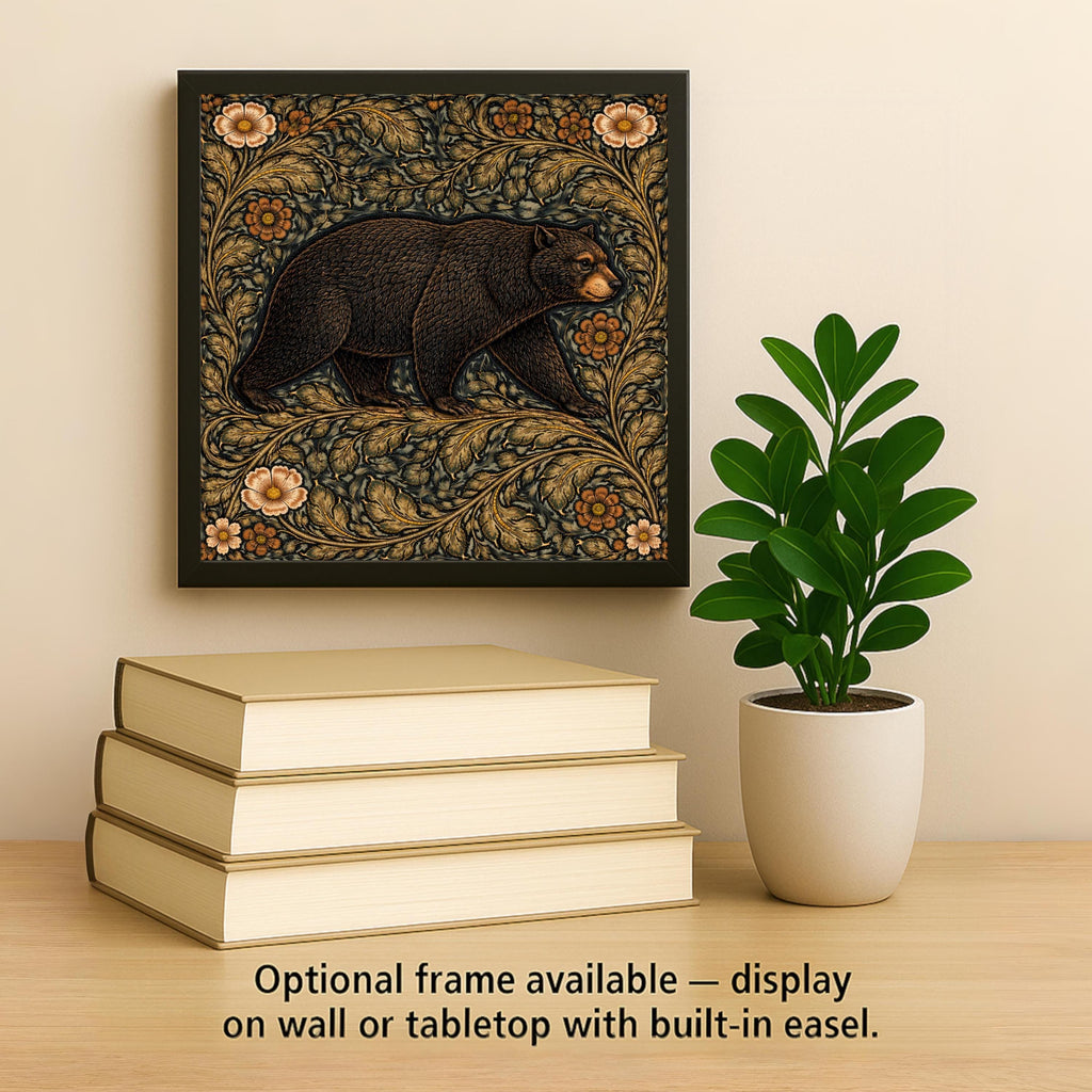 Bear Rustic Wall Art Ceramic Tile Cabin Decor Woodland Animal Art Lodge Wall Decor Forest Wildlife Art Rustic Home Decor