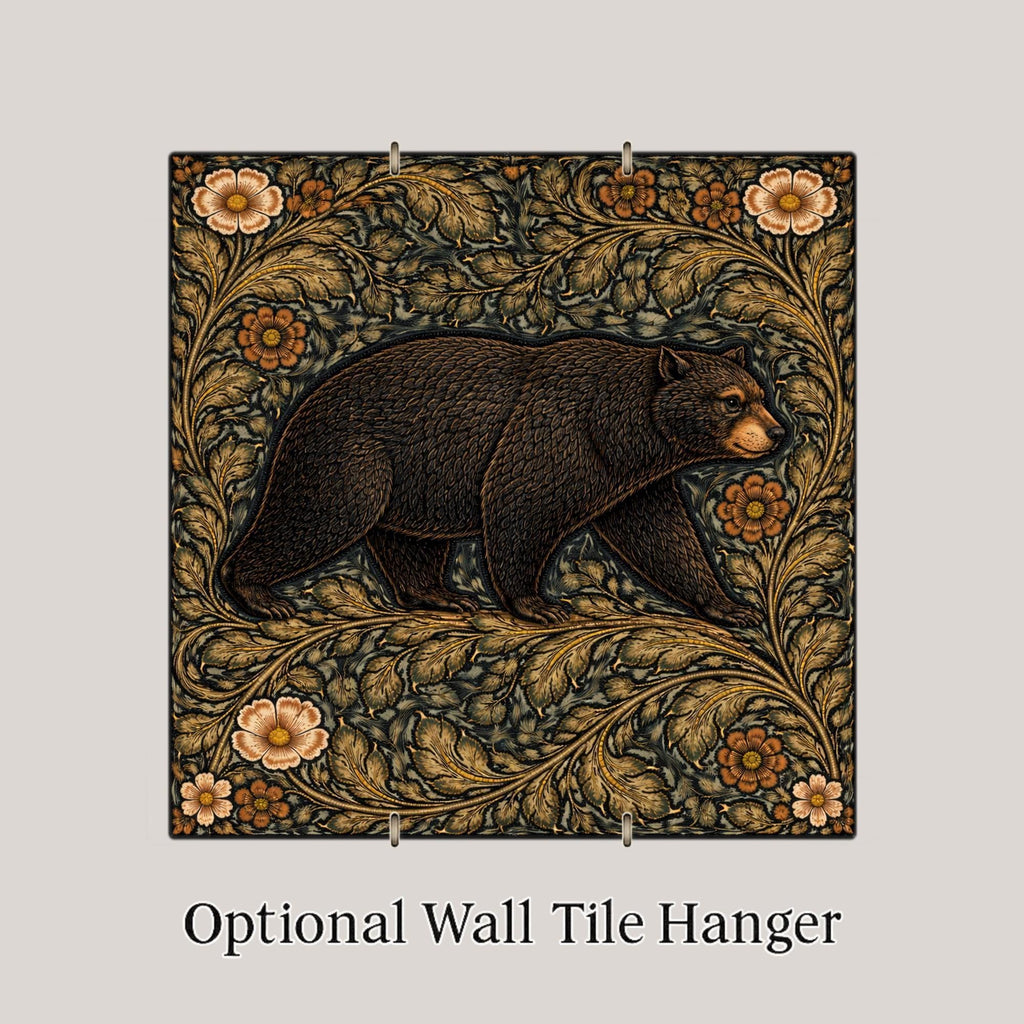 Bear Rustic Wall Art Ceramic Tile Cabin Decor Woodland Animal Art Lodge Wall Decor Forest Wildlife Art Rustic Home Decor