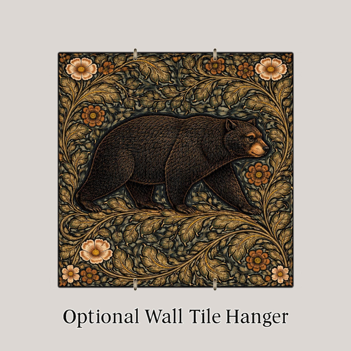 Bear Rustic Wall Art Ceramic Tile Cabin Decor Woodland Animal Art Lodge Wall Decor Forest Wildlife Art Rustic Home Decor