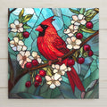 This stained glass cardinal ceramic tile wall art is a beautiful cardinal memorial gift, remembrance gift, or bird lover gift. A perfect garden tile cardinal and decorative tile that symbolizes the loss of a loved one. Ideal as a Christmas gift for her or birthday gift for wife.