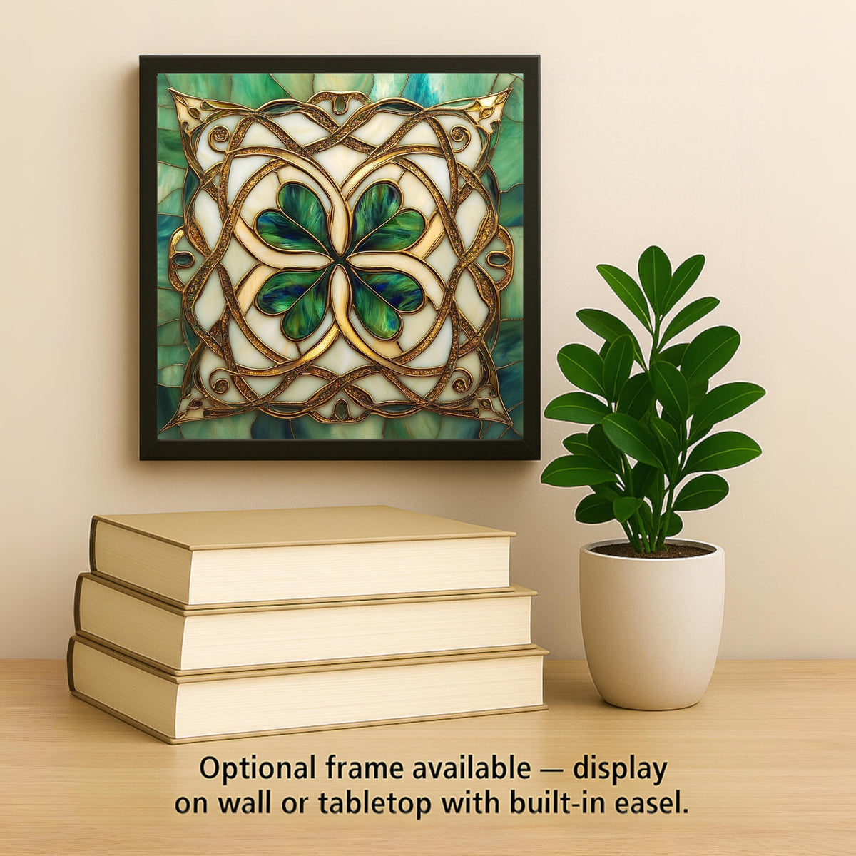 Celtic Shamrock Wall Art Ceramic Tile William Morris Gift Irish Heritage Decor Place Identity Art Nouveau Nature