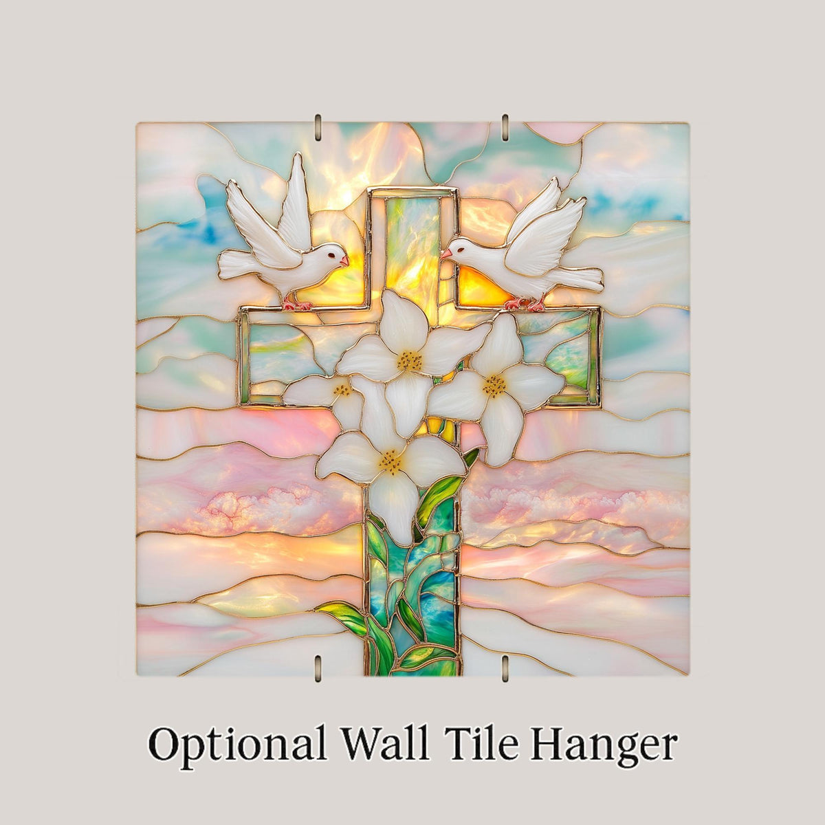 Christian Cross Wall Art Ceramic Tile Faith Home Decor Religious Gift Baptism Confirmation Decor
