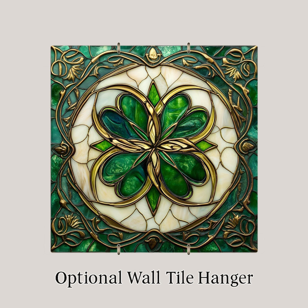 Celtic Shamrock Wall Art Ceramic Tile Irish Gift St Patricks Day Decor Place Identity Irish Heritage Nature Art