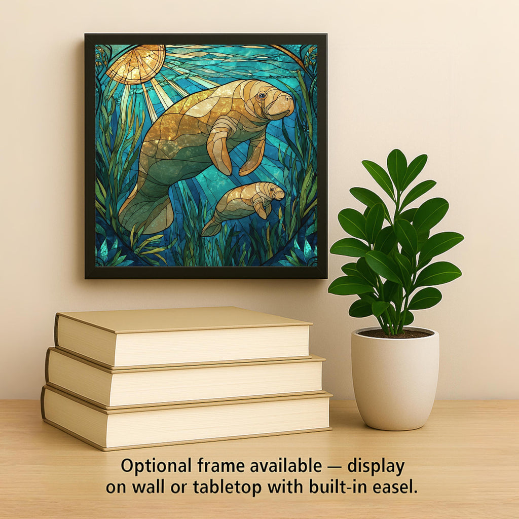 Manatee Wall Art Ceramic Tile Sea Life Gift Coastal Bathroom Decor Ocean Animal Art Manatee Lover Gift Tile